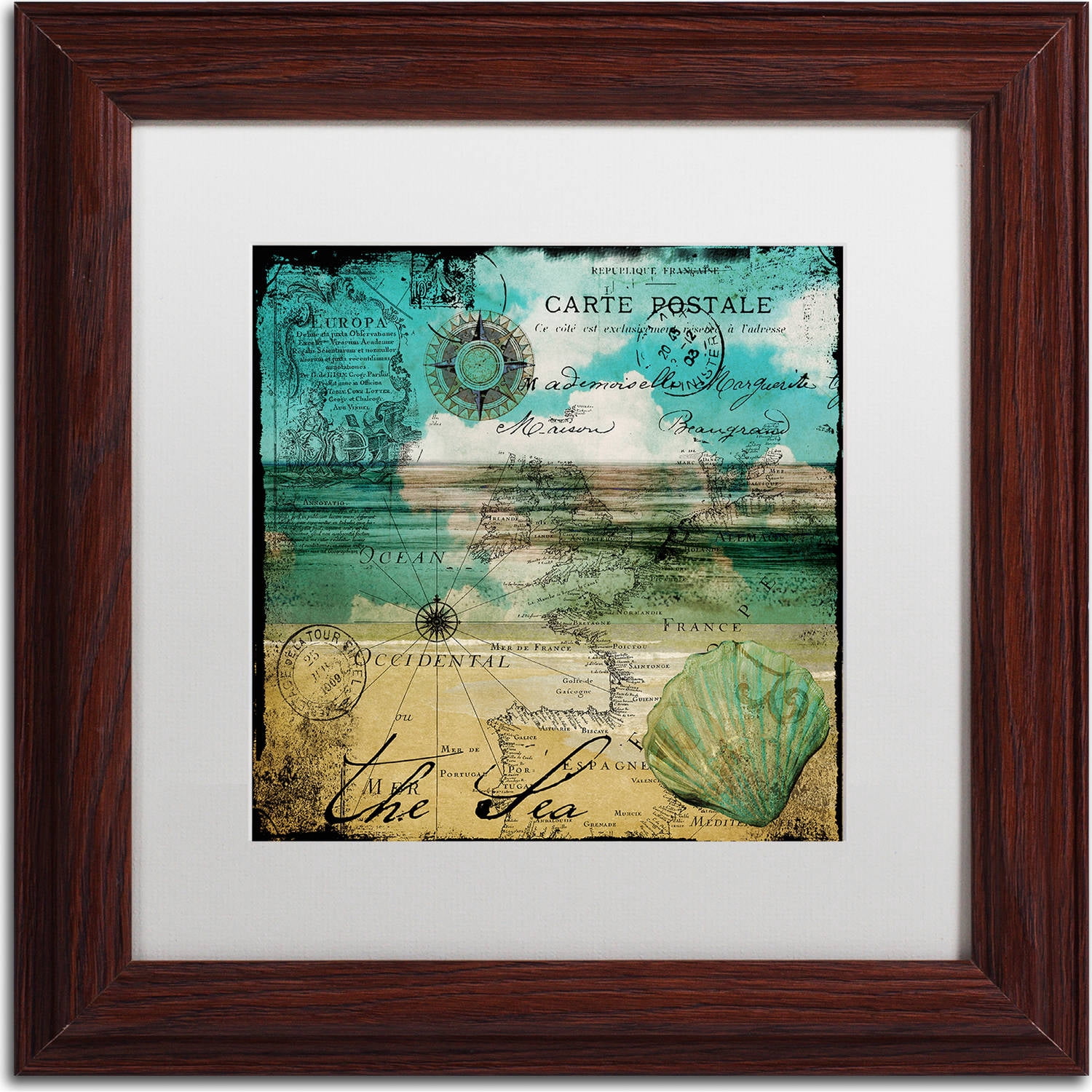 Trademark Fine Art "Ocean Clouds II" Canvas Art by Color Bakery, White Matte, Wood Frame