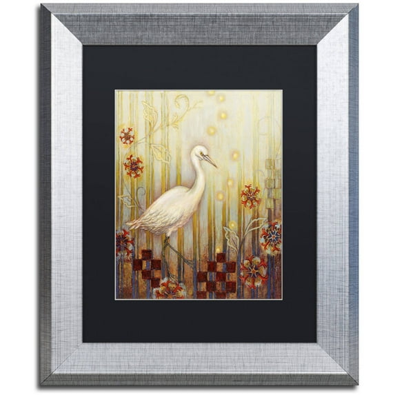 Trademark Fine Art 'Ocean Heron' Canvas Art by Rachel Paxton, Black Matte, Silver Frame