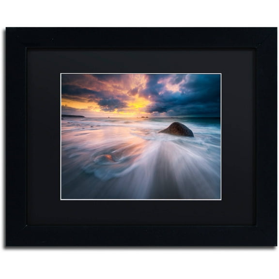 Trademark Fine Art "Ocean Painting" Canvas Art by Mathieu Rivrin, Black Matte, Black Frame
