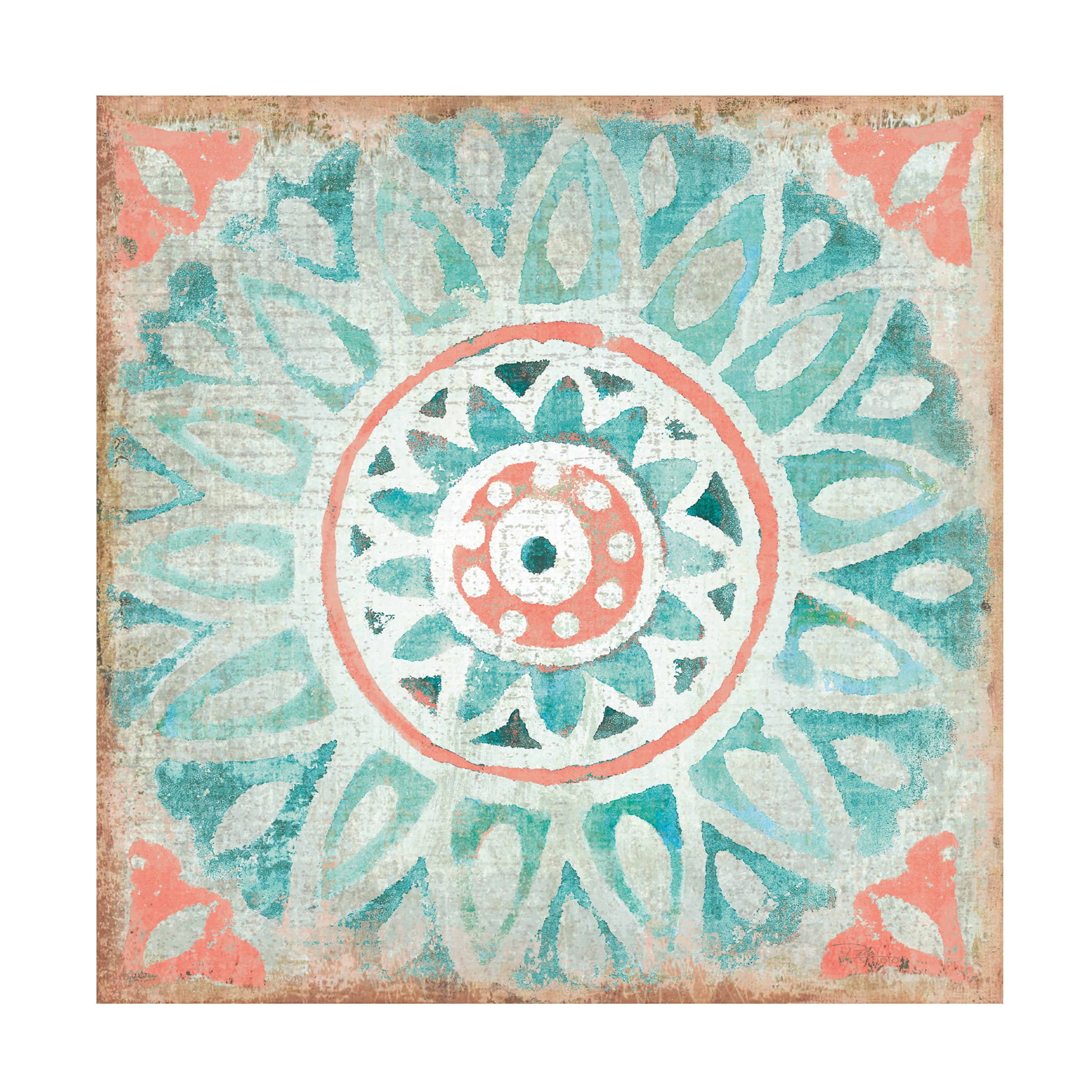 Trademark Fine Art 'Ocean Tales Tile VII Coral' Canvas Art by Pela Studio
