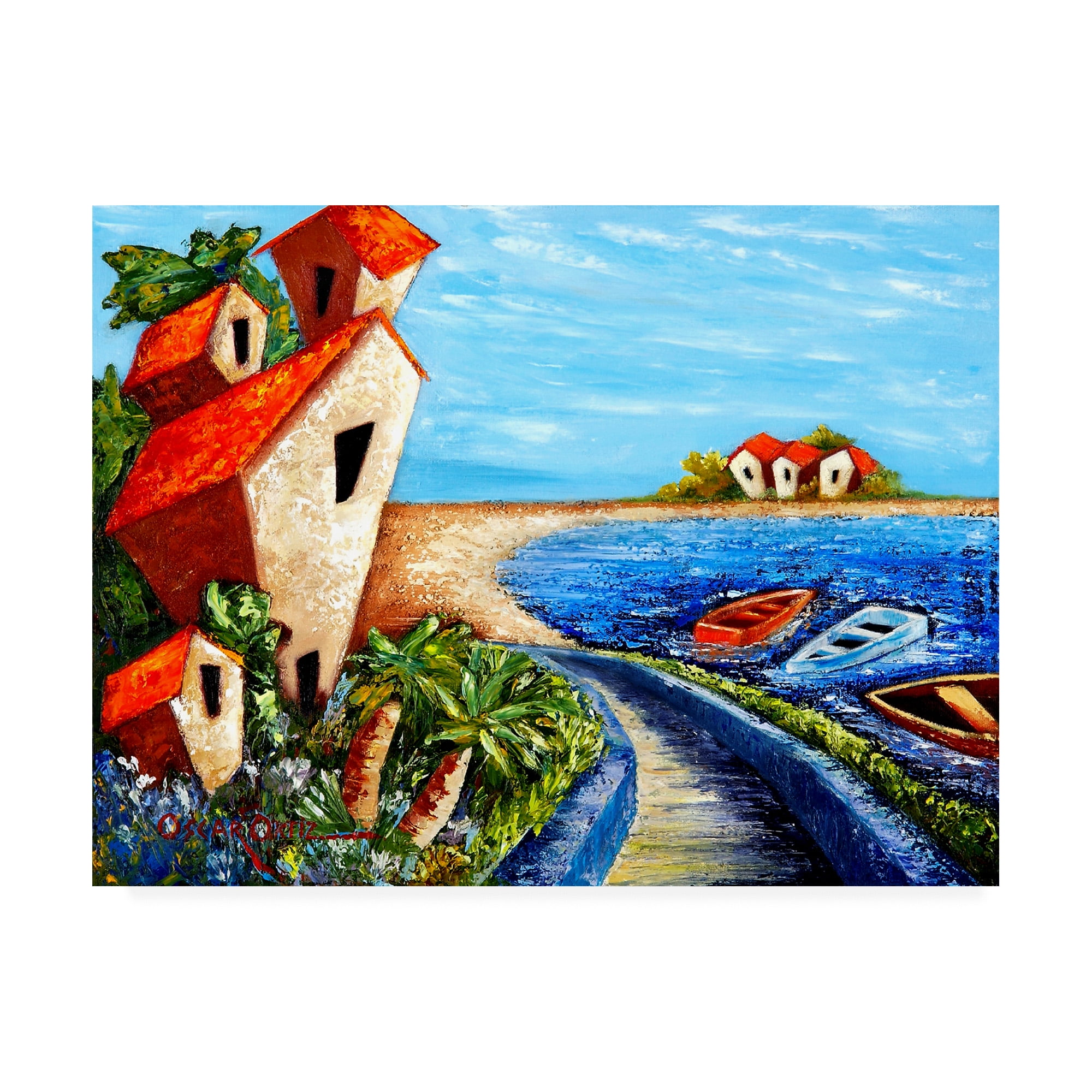 Trademark Fine Art 'Ocean Village' Canvas Art by Oscar Ortiz