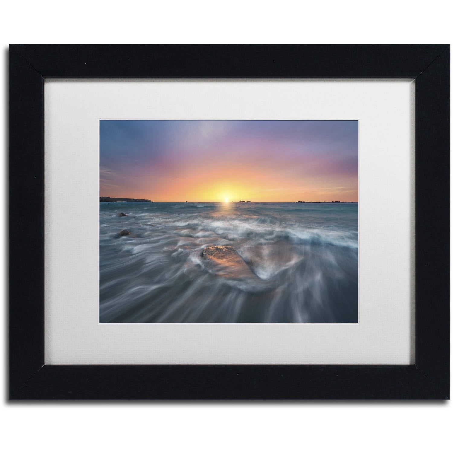 Trademark Fine Art 'Oceanic Poetry' Canvas Art by Mathieu Rivrin, White Matte, Black Frame