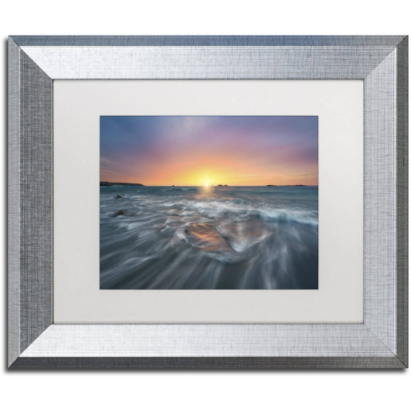 Trademark Fine Art 'Oceanic Poetry' Canvas Art by Mathieu Rivrin, White Matte, Silver Frame