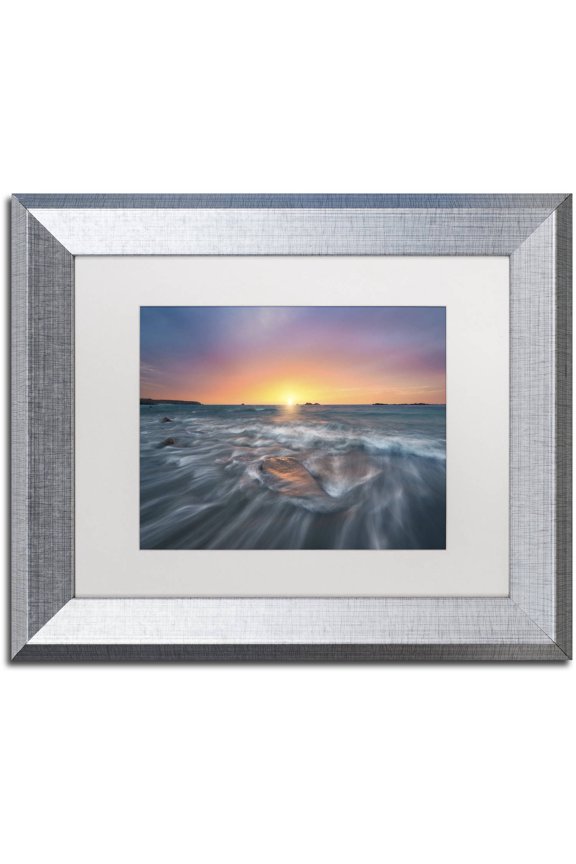 'Oceanic Poetry' Canvas Art by Mathieu Rivrin, White Matte, Silver Frame
