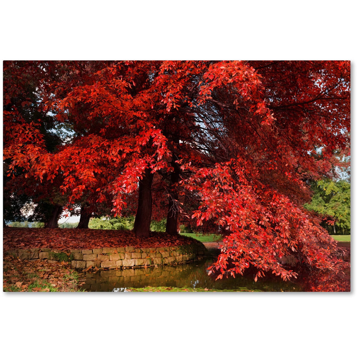 Philippe Sainte-Laudy Red Autumn Landscape Canvas Art, 15" x 20"