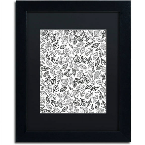 Trademark Fine Art "October Leaves" Canvas Art by Elizabeth Caldwell, Black Matte, Black Frame