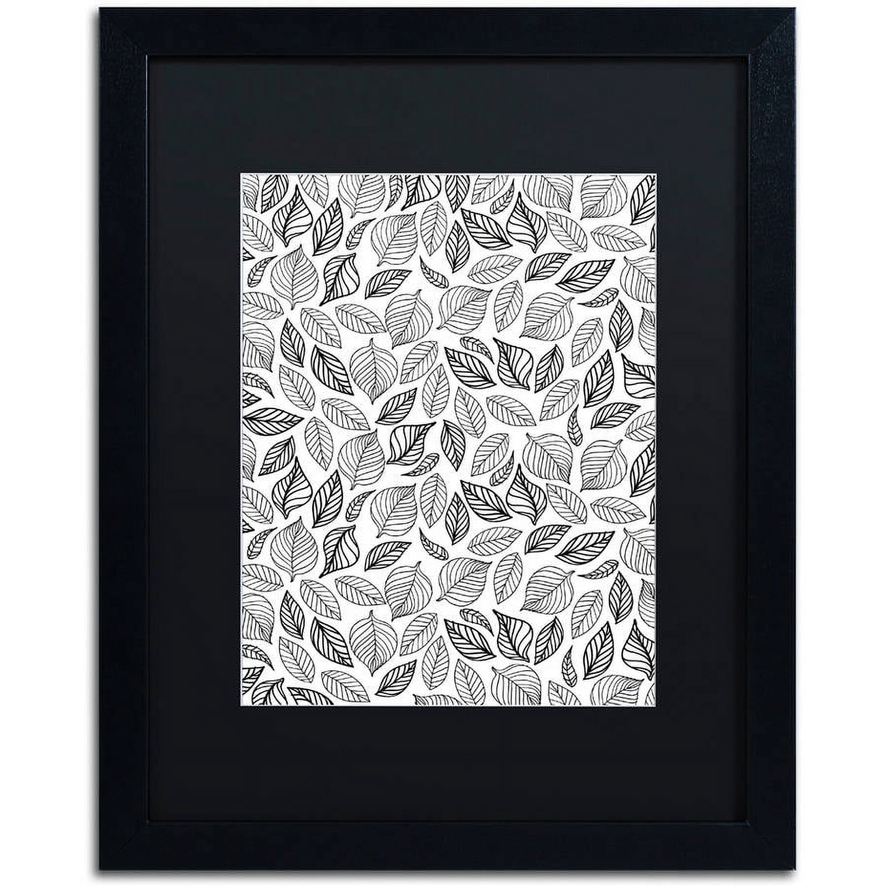Trademark Fine Art "October Leaves" Canvas Art by Elizabeth Caldwell, Black Matte, Black Frame