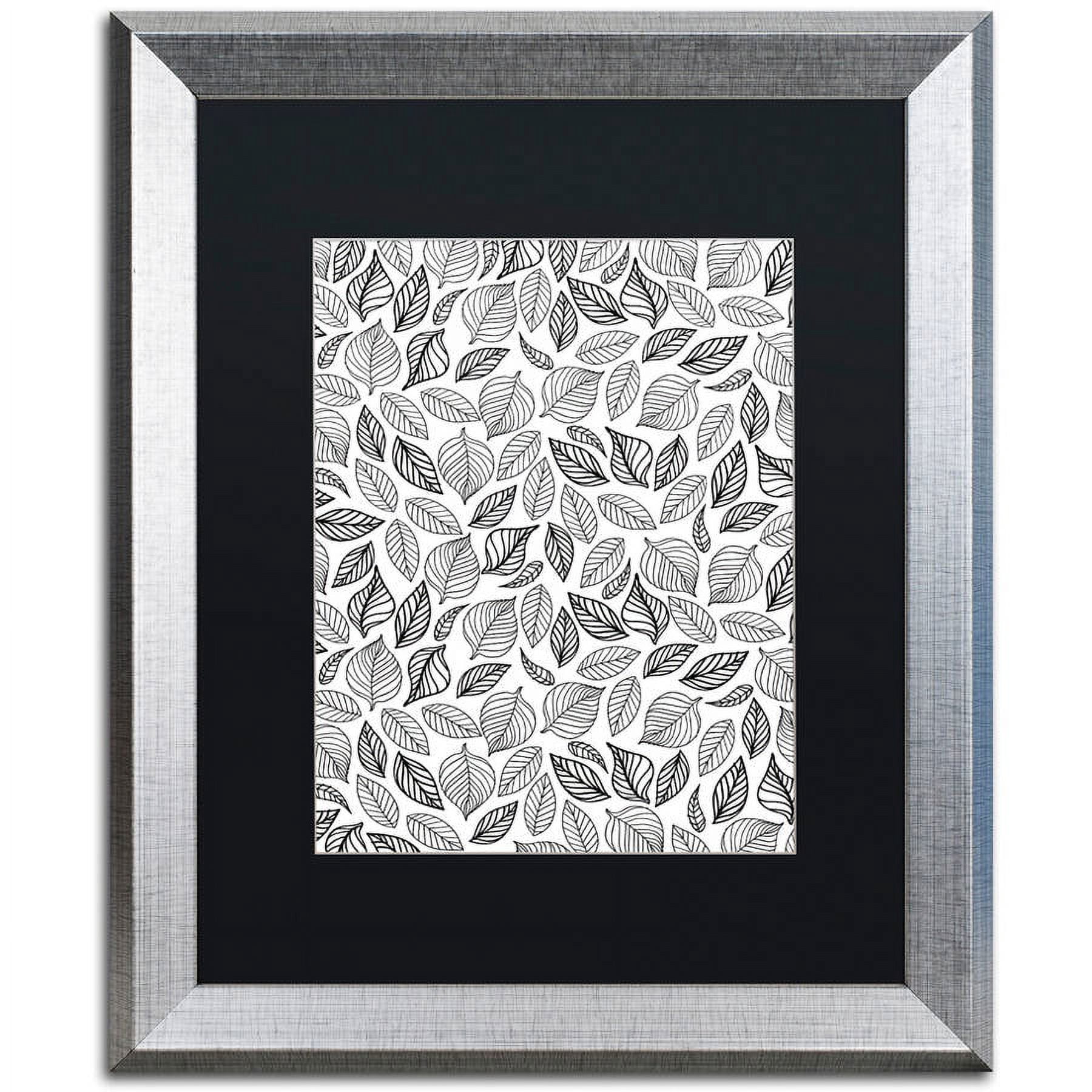 Trademark Fine Art "October Leaves" Canvas Art by Elizabeth Caldwell, Black Matte, Silver Frame