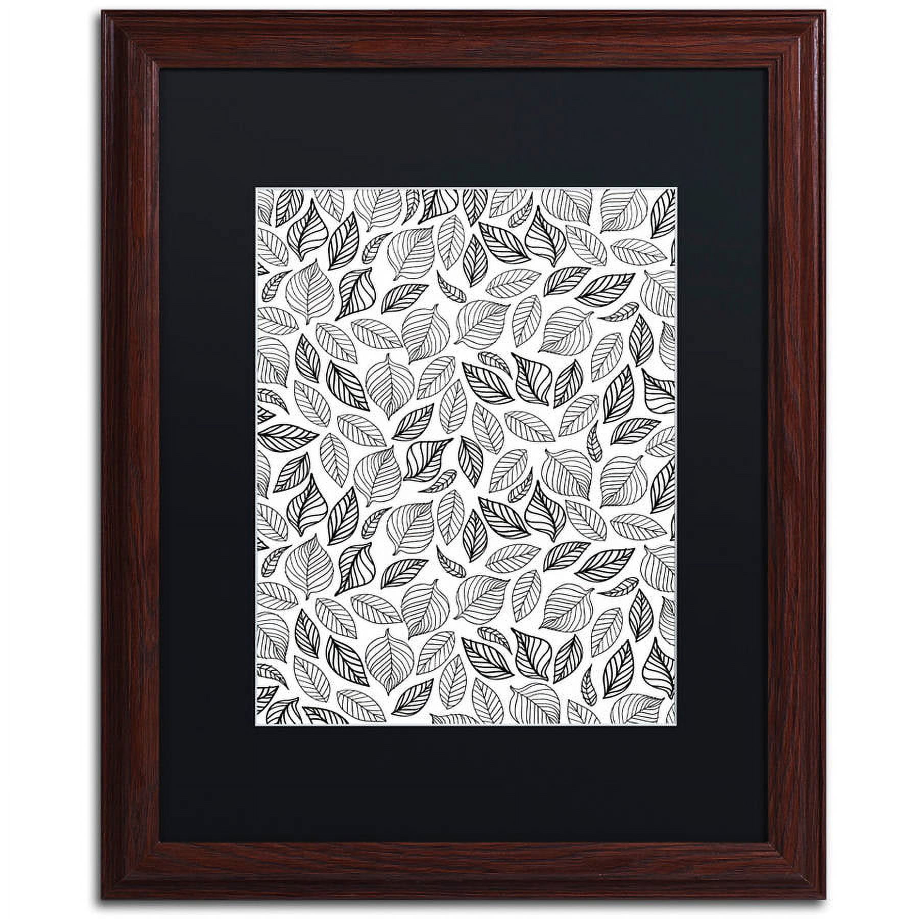 Trademark Fine Art "October Leaves" Canvas Art by Elizabeth Caldwell, Black Matte, Wood Frame
