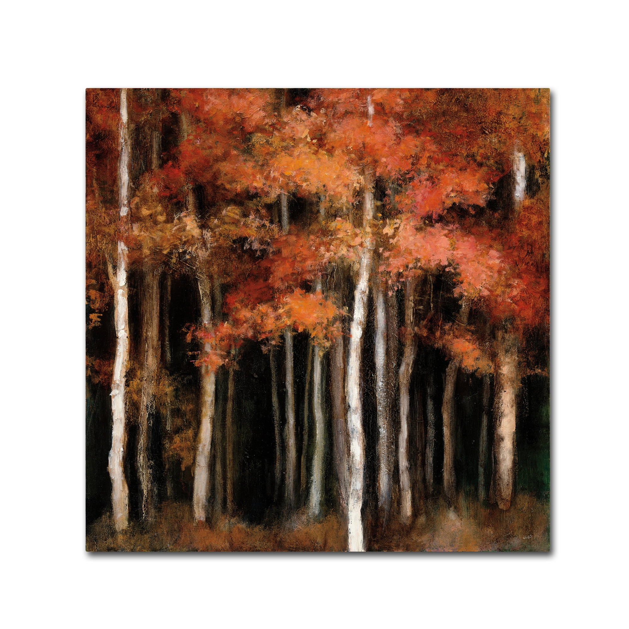 October Woods Scenic Landscape Canvas Art in Autumn Colors