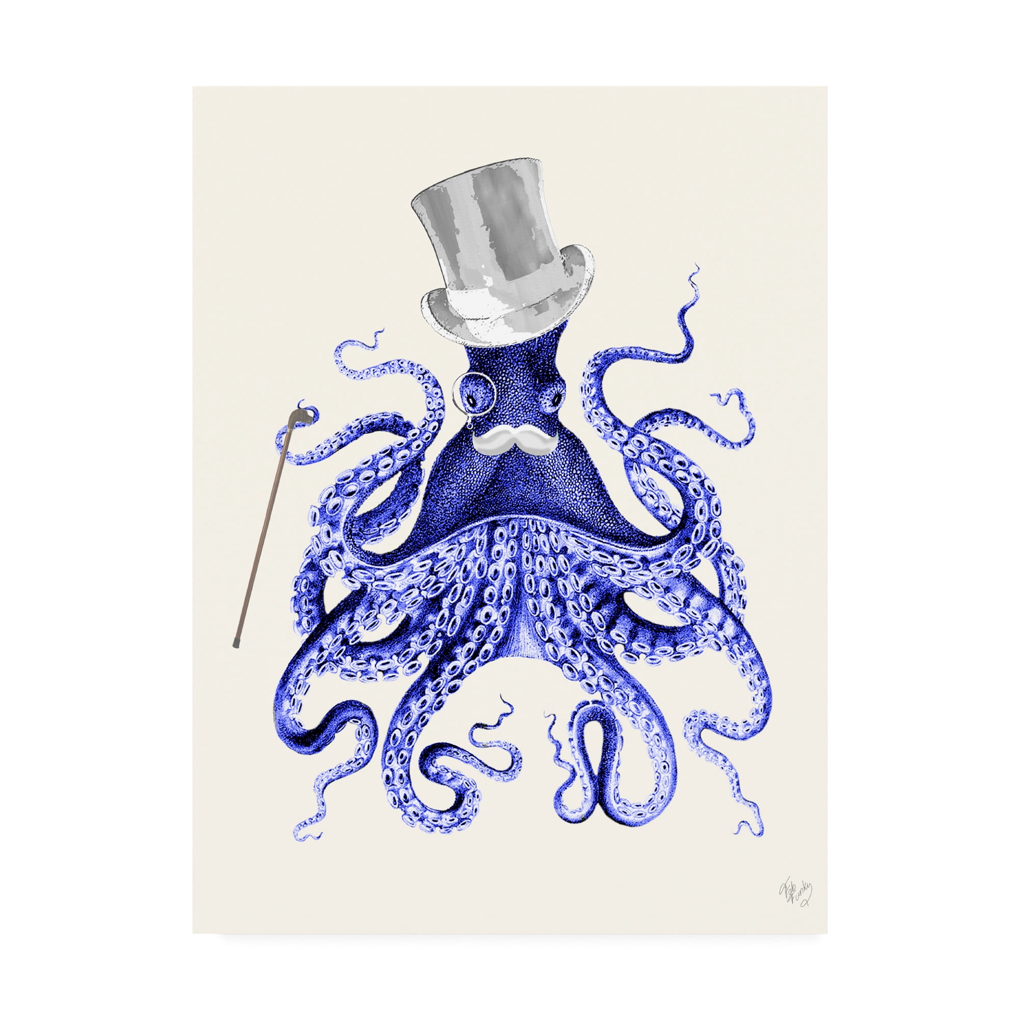 Trademark Fine Art 'Octopus About Town' Canvas Art by Fab Funky