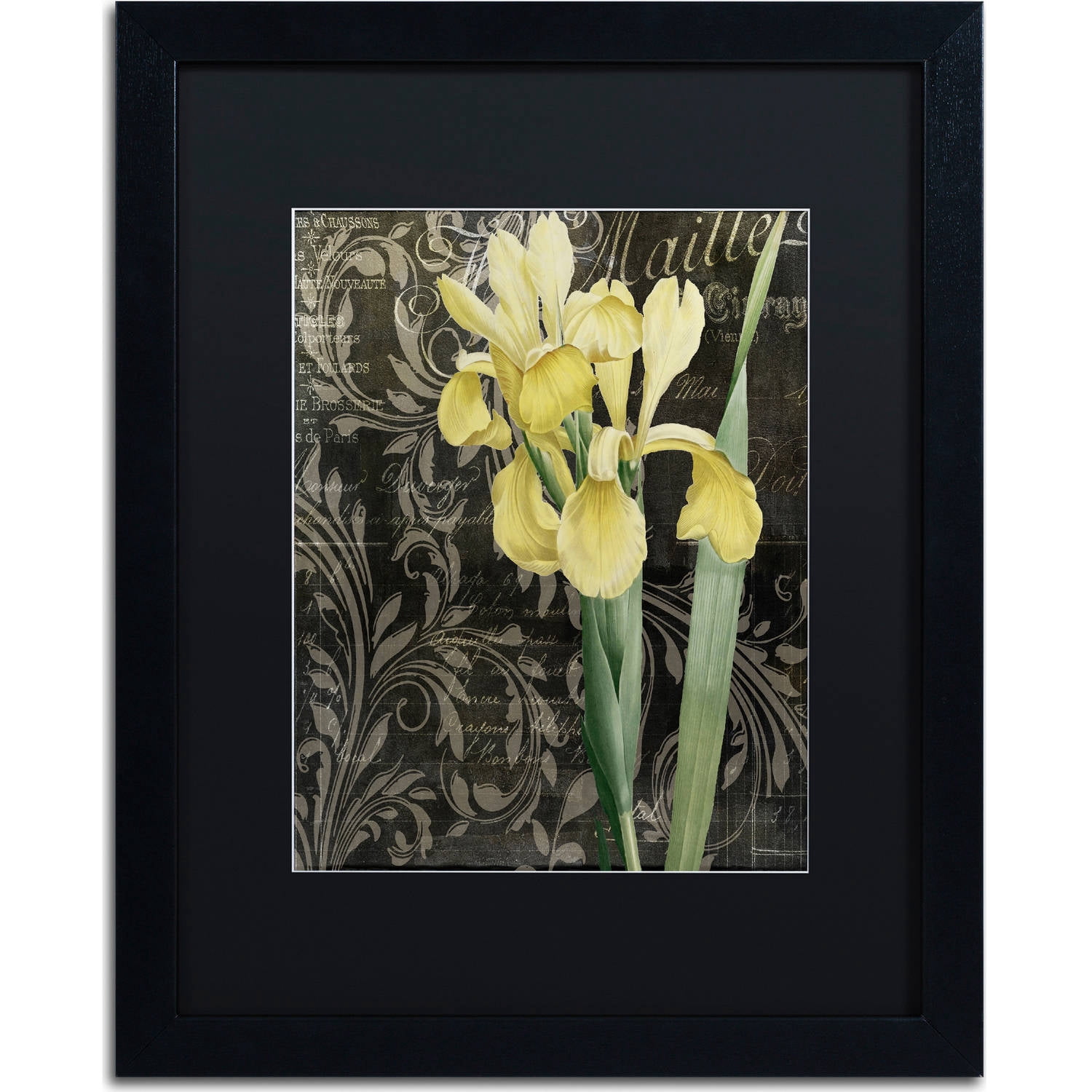 Trademark Fine Art "Ode to Yellow Flowers" Canvas Art by Color Bakery, Black Matte, Black Frame