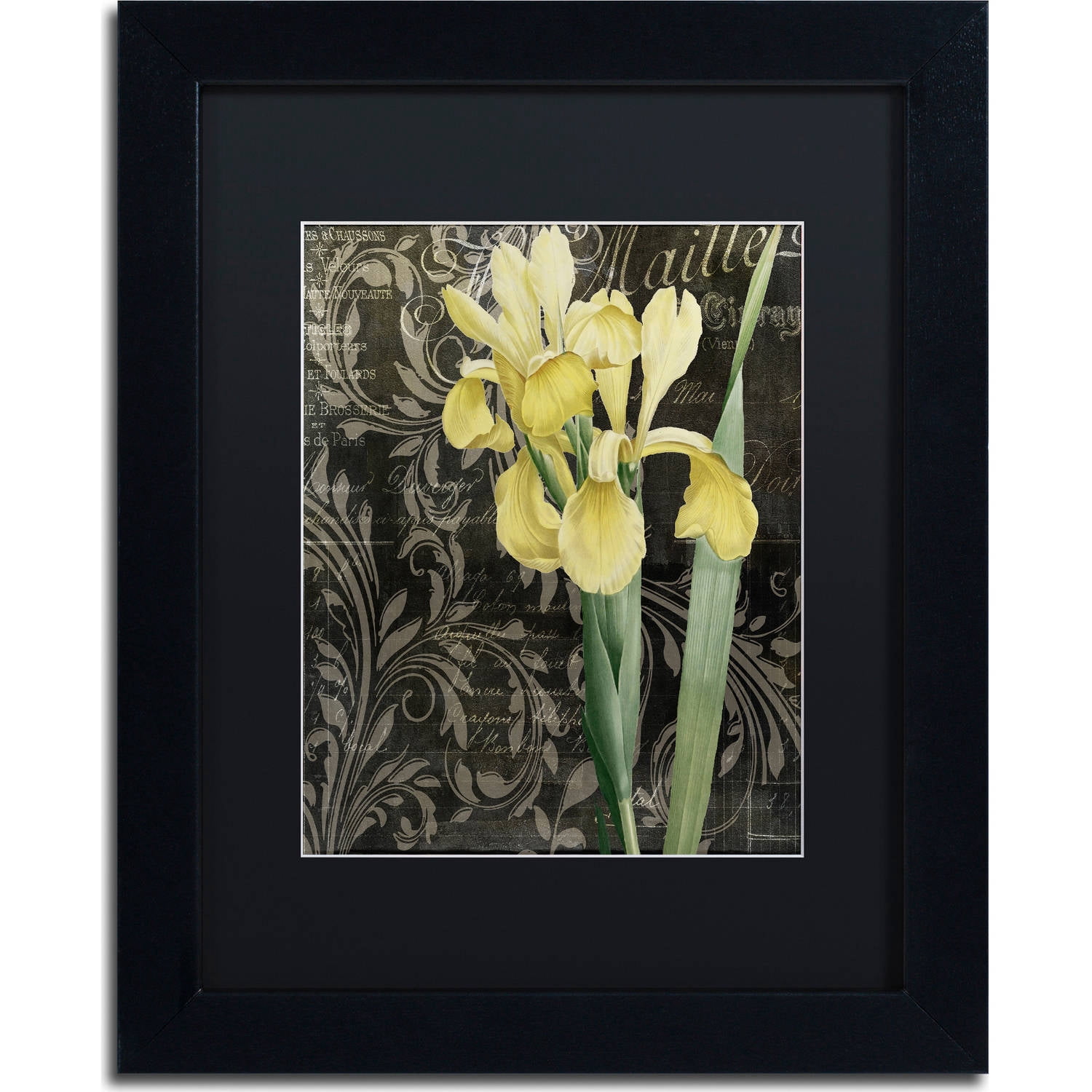 Trademark Fine Art "Ode to Yellow Flowers" Canvas Art by Color Bakery, Black Matte, Black Frame