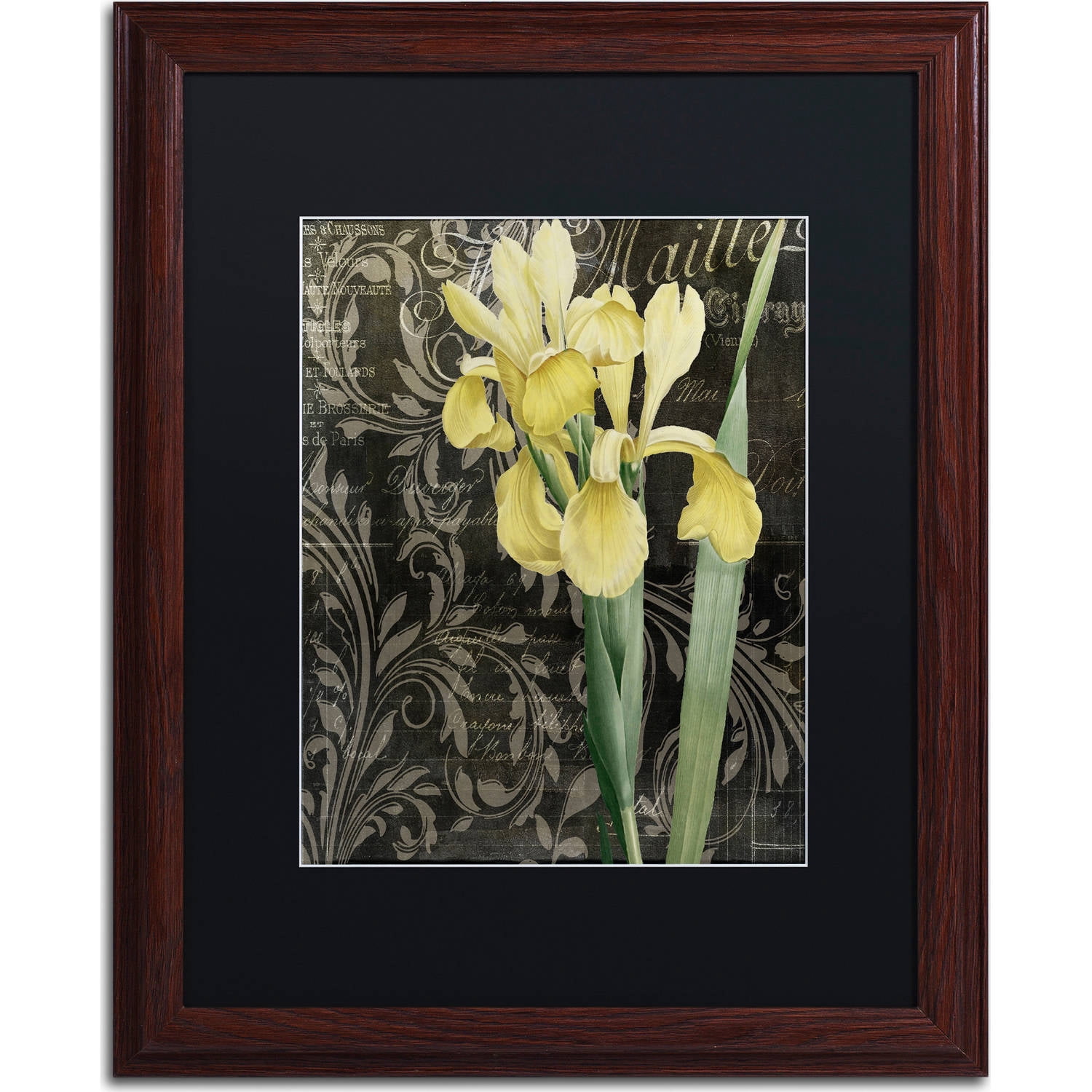 Trademark Fine Art "Ode to Yellow Flowers" Canvas Art by Color Bakery, Black Matte, Wood Frame