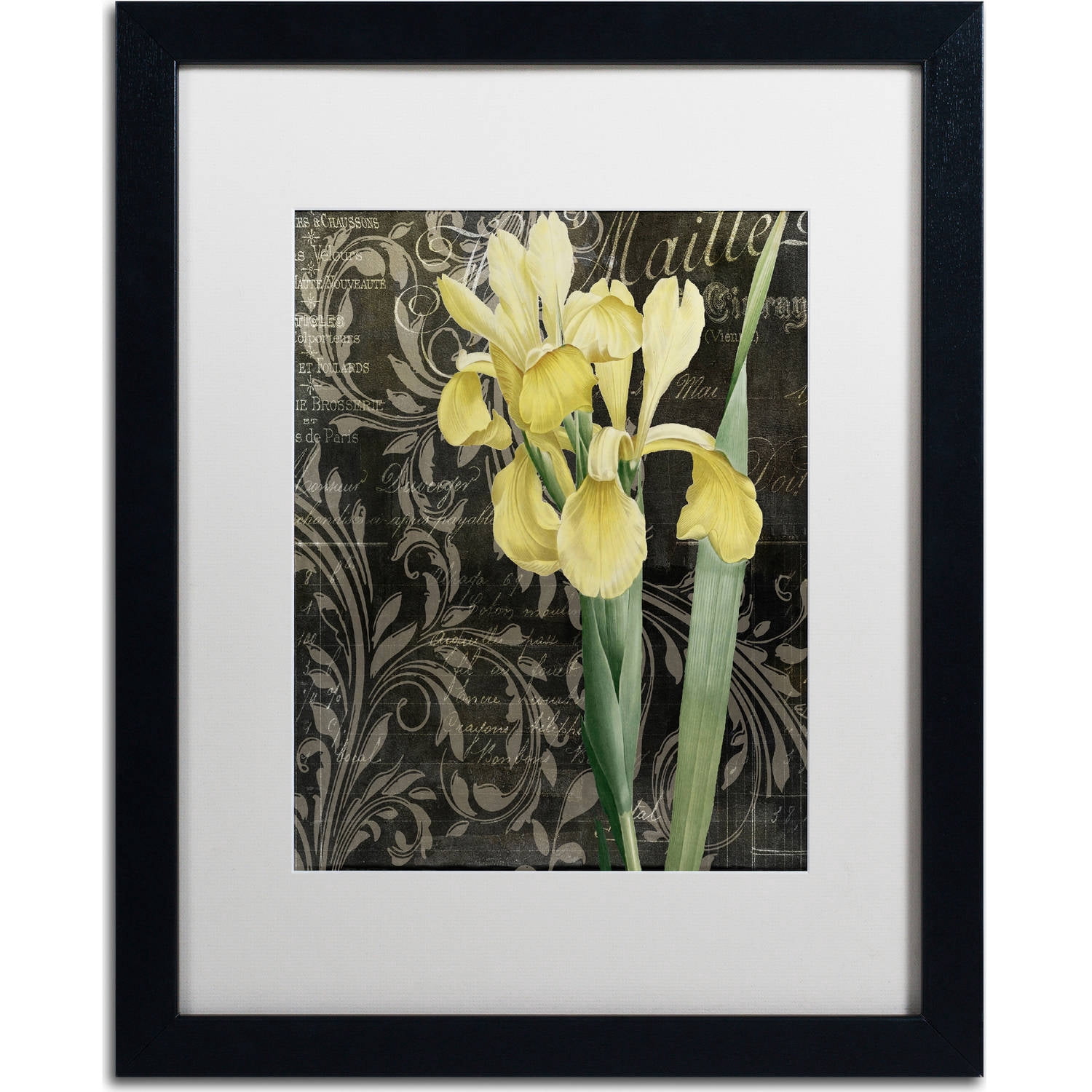 Trademark Fine Art "Ode to Yellow Flowers" Canvas Art by Color Bakery, White Matte, Black Frame