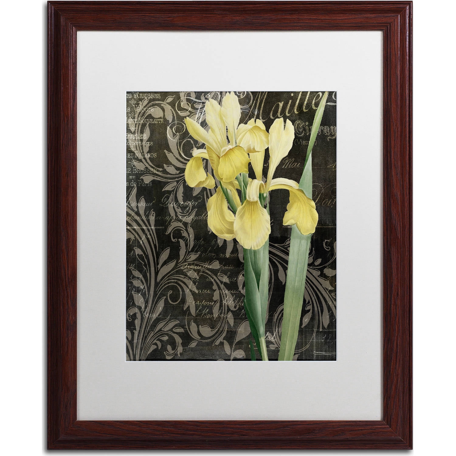 Trademark Fine Art "Ode to Yellow Flowers" Canvas Art by Color Bakery, White Matte, Wood Frame