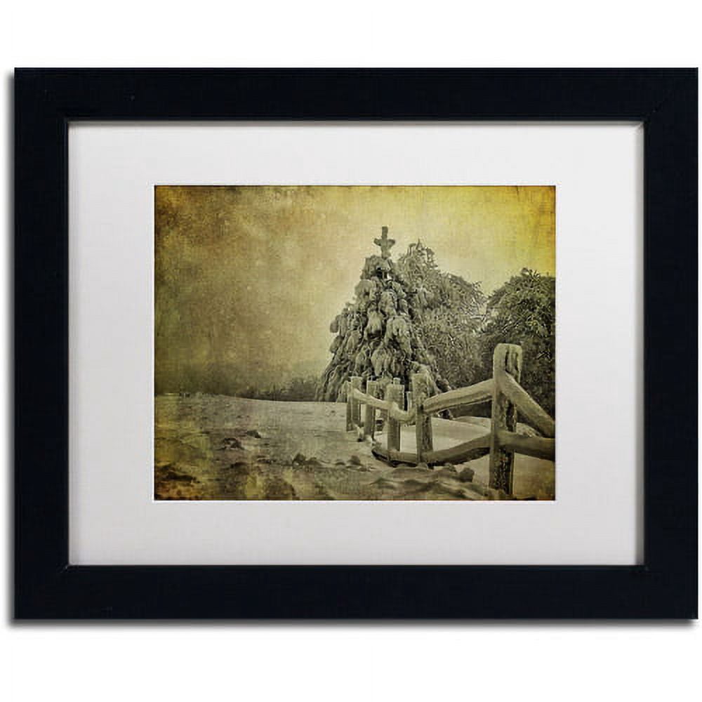 Trademark Fine Art "Oh Christmas Tree" Canvas Art by Lois Bryan, White Mat, Black Frame