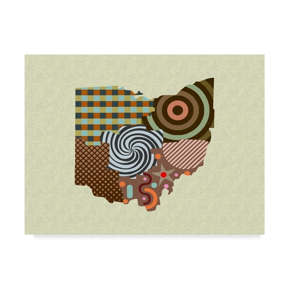 Trademark Fine Art 'Ohio State Map' Canvas Art by Lanre Adefioye