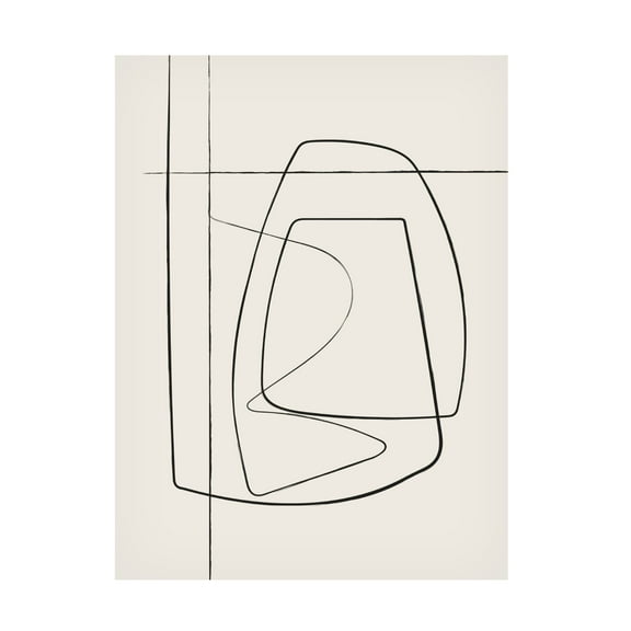 Trademark Fine Art Oju Design Beige Lines Canvas Wall Art