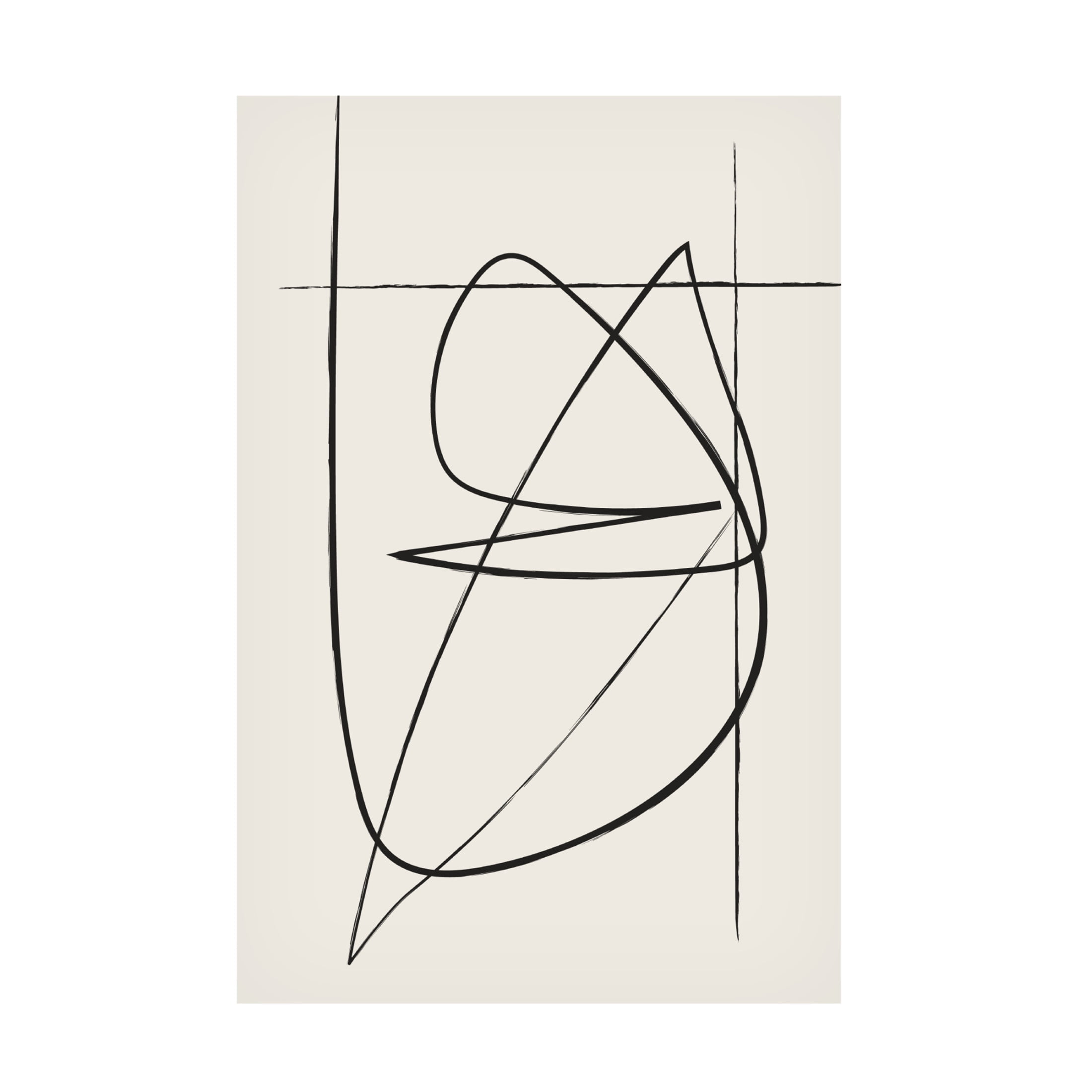 Trademark Fine Art Oju Design  Beige Lines Canvas Wall Art