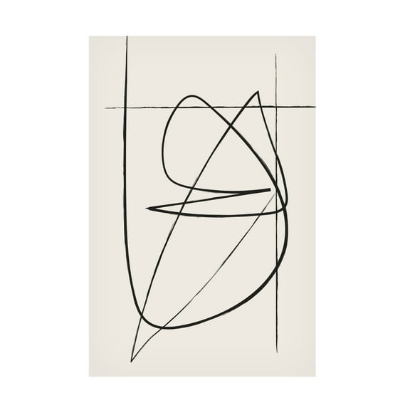 Trademark Fine Art Oju Design  Beige Lines Canvas Wall Art