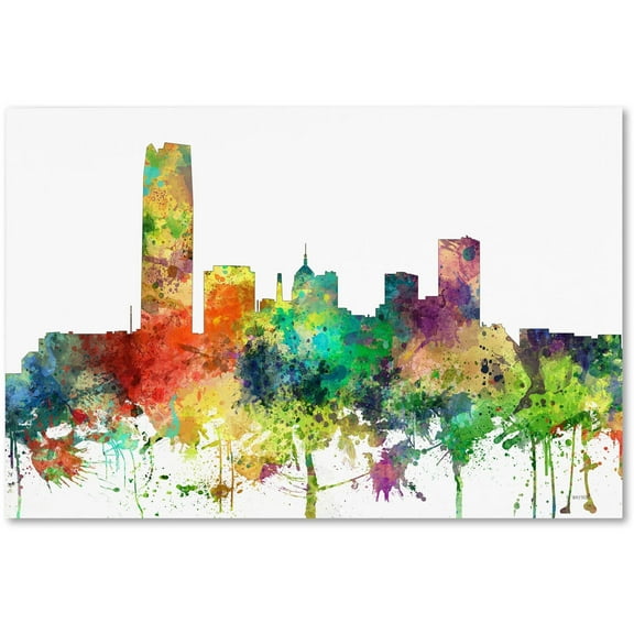 Trademark Fine Art "Oklahoma City Oklahoma Skyline SP" Canvas Art by Marlene Watson