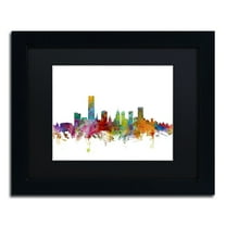 Trademark Fine Art 'Oklahoma City Skyline' Canvas Art by Michael Tompsett, Black Matte, Black Frame