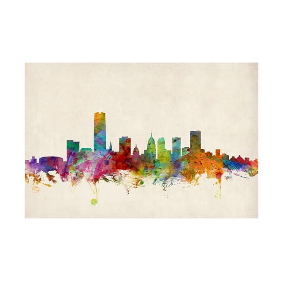 Trademark Fine Art Michael Tompsett Oklahoma City Skyline Canvas Wall Art - 30x47