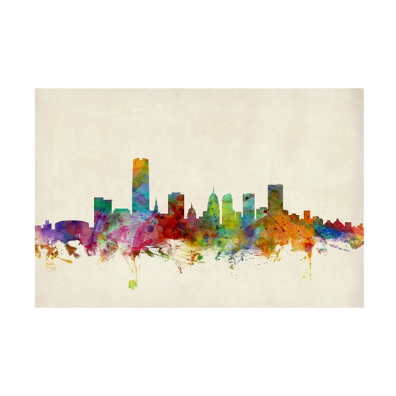 Trademark Fine Art Michael Tompsett Oklahoma City Skyline Canvas Wall Art - 22x32