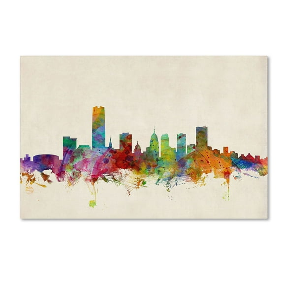 Trademark Fine Art "Oklahoma City Skyline" Canvas Art by Michael Tompsett