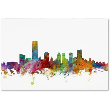 Trademark Fine Art "Oklahoma City Skyline" Canvas Art by Michael Tompsett