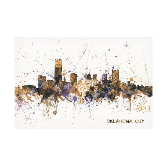 Trademark Fine Art Michael Tompsett Oklahoma City Skyline II Canvas Wall Art - 22x32