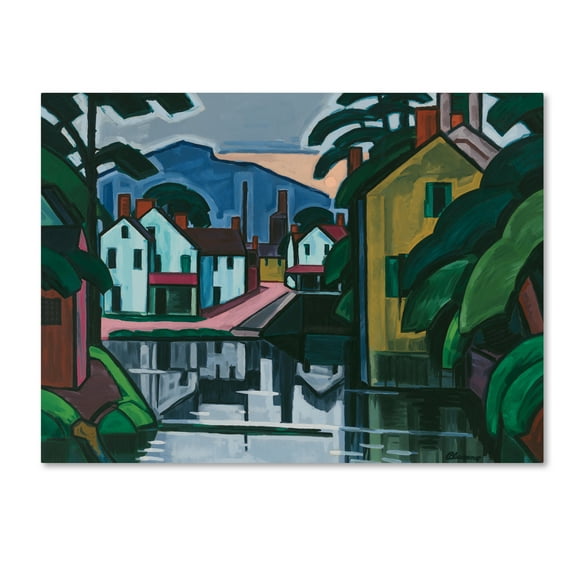 Trademark Fine Art 'Old Canal Port' Canvas Art by Oscar Bluemner