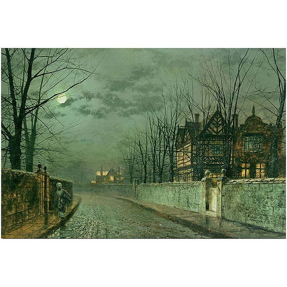 Trademark Fine Art "Old English House 1883" Canvas Art by John Atkinson Grimshaw
