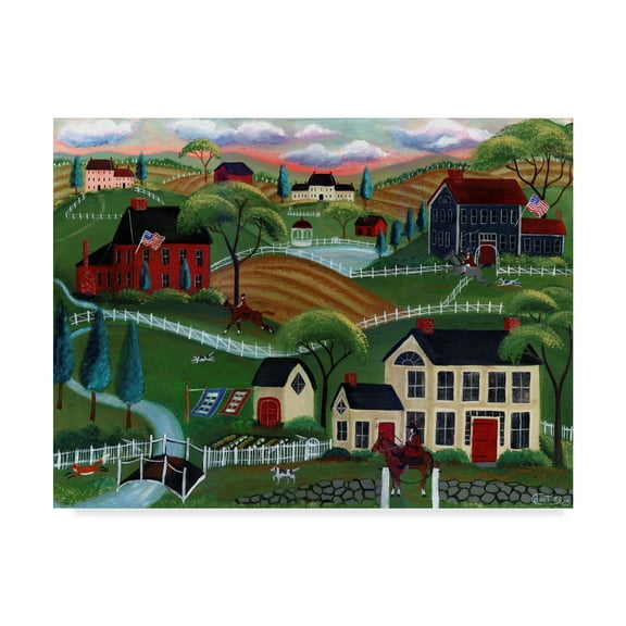 Trademark Fine Art 'Old English Sunrise Fox Run' Canvas Art by Cheryl Bartley