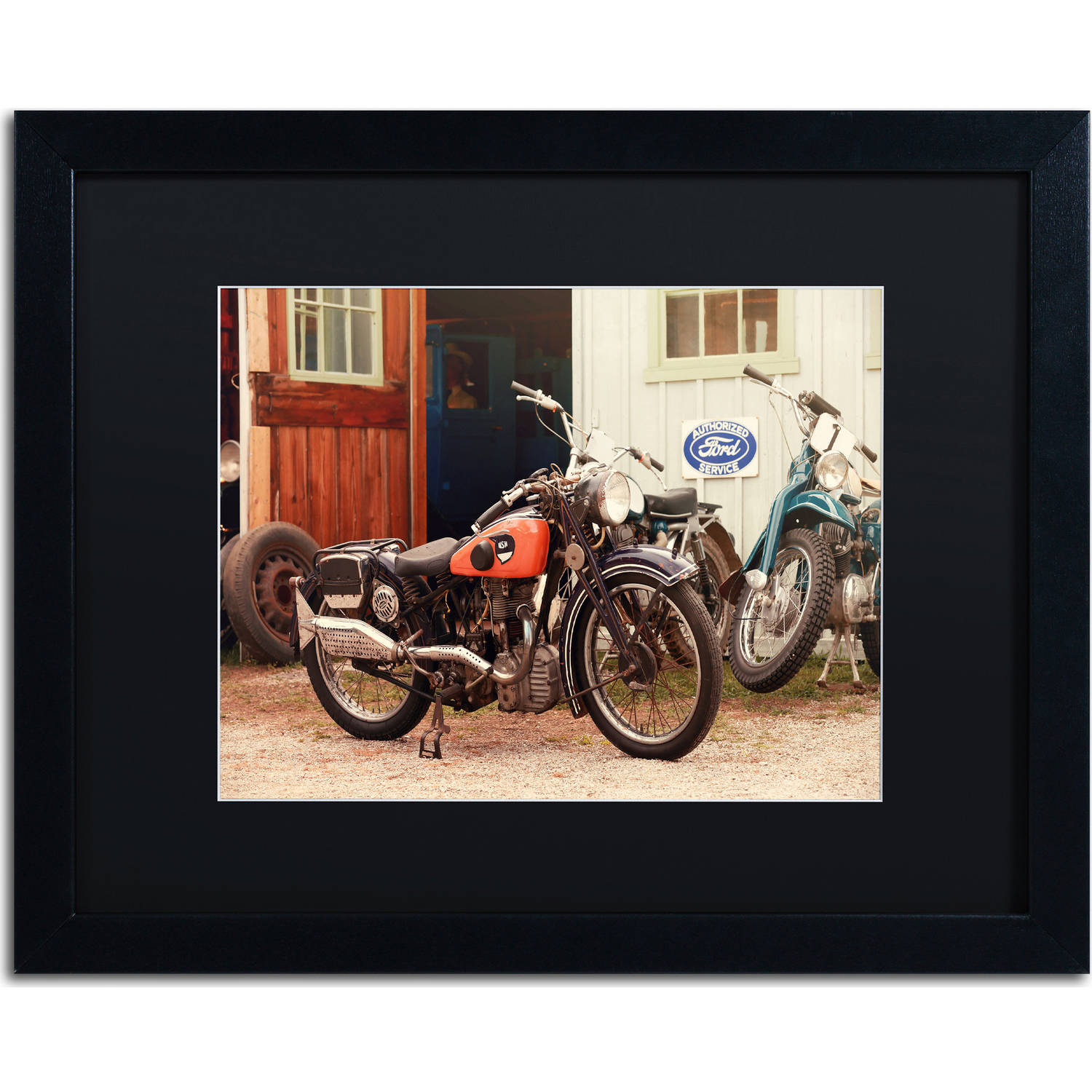 Trademark Fine Art "Old Garage " Canvas Art by Jason Shaffer, Black Matte, Black Frame