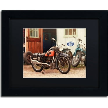 Trademark Fine Art "Old Garage " Canvas Art by Jason Shaffer, Black Matte, Black Frame