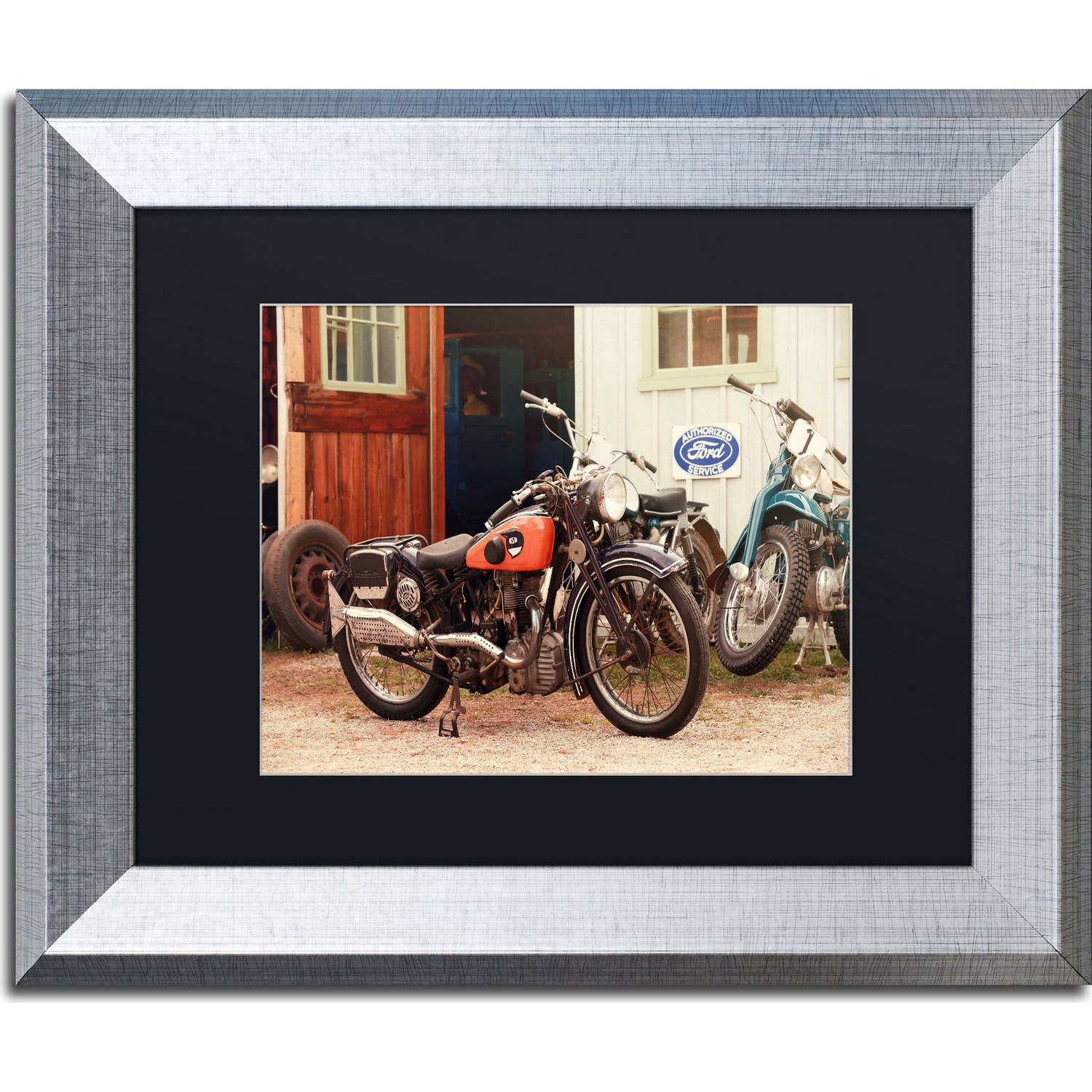 Trademark Fine Art "Old Garage " Canvas Art by Jason Shaffer, Black Matte, Silver Frame