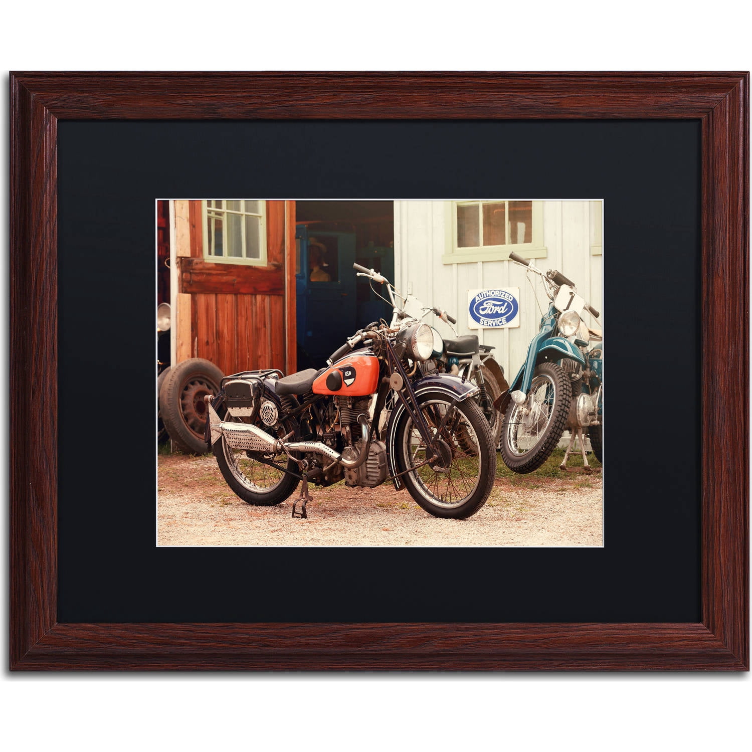 Trademark Fine Art "Old Garage " Canvas Art by Jason Shaffer, Black Matte, Wood Frame