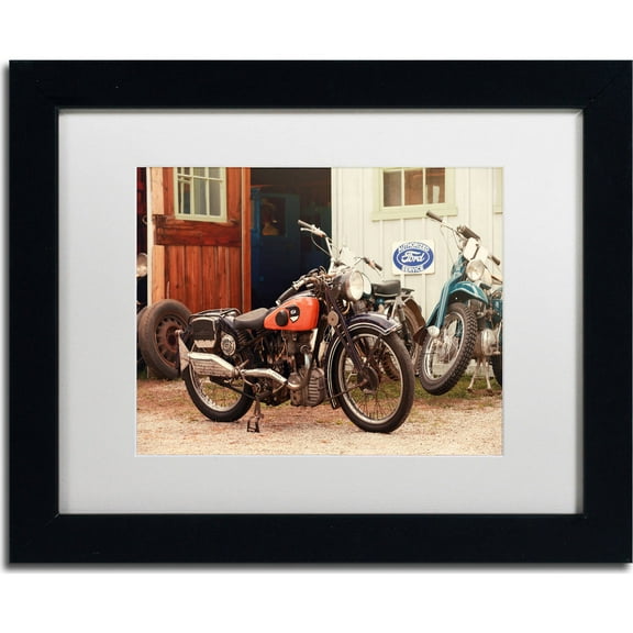 Trademark Fine Art "Old Garage " Canvas Art by Jason Shaffer, White Matte, Black Frame