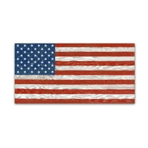 Trademark Fine Art 'Old Glory On Wood 1' Canvas Art by Jean Plout