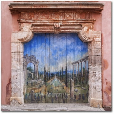 Trademark Fine Art 'Old Painted Door' Canvas Art by Michael Blanchette Photography