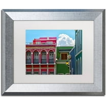 Trademark Fine Art "Old San Juan 10" Canvas Art by CATeyes, White Matte, Silver Frame