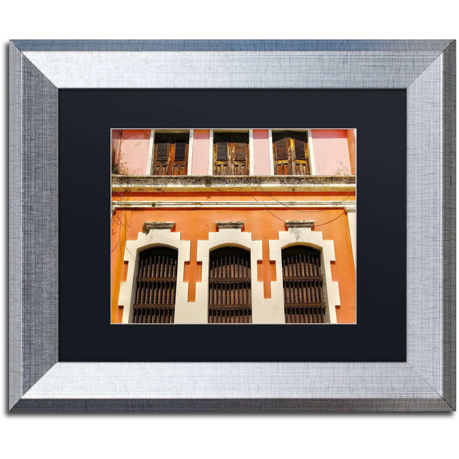 Trademark Fine Art "Old San Juan 12" Canvas Art by CATeyes, Black Matte, Silver Frame