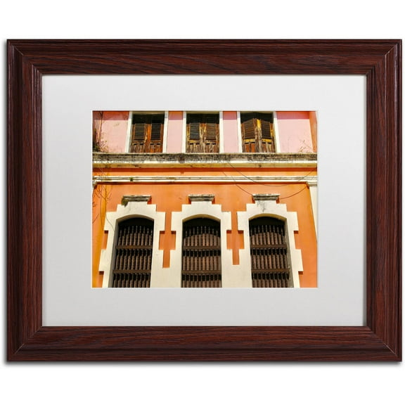 Trademark Fine Art "Old San Juan 12" Canvas Art by CATeyes, White Matte, Wood Frame