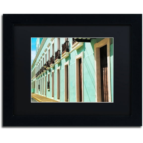 Trademark Fine Art "Old San Juan 2" Canvas Art by CATeyes, Black Matte, Black Frame