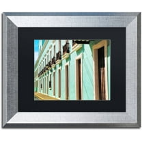 Trademark Fine Art "Old San Juan 2" Canvas Art by CATeyes, Black Matte, Silver Frame