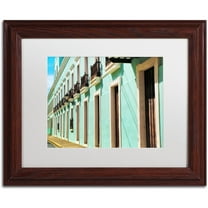 Trademark Fine Art "Old San Juan 2" Canvas Art by CATeyes, White Matte, Wood Frame