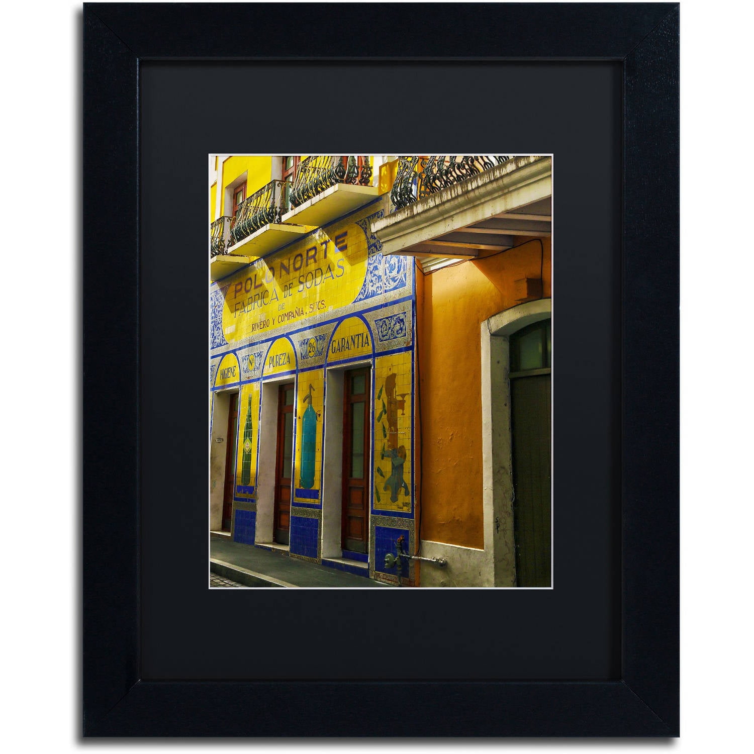 Trademark Fine Art "Old San Juan 4" Canvas Art by CATeyes, Black Matte, Black Frame