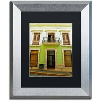 Trademark Fine Art "Old San Juan 5" Canvas Art by CATeyes, Black Matte, Silver Frame